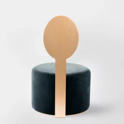 Secolo Lounge Chairs<pop gray velvet and satin brass metal chair