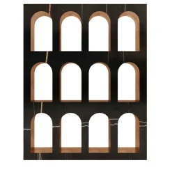 Dimarmo Bookcases<Portici Bookcase in Sahara Noir Marble by Sissy Daniele