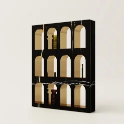 Dimarmo Bookcases<Portici Bookcase in Sahara Noir Marble by Sissy Daniele