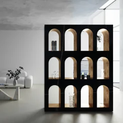 Dimarmo Bookcases<Portici Bookcase in Sahara Noir Marble by Sissy Daniele