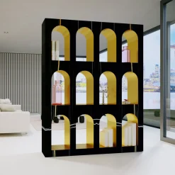 Dimarmo Bookcases<Portici Bookcase in Sahara Noir Marble by Sissy Daniele