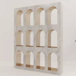 Dimarmo Bookcases<Portici Bookcase in White Carrara Marble by Sissy Daniele