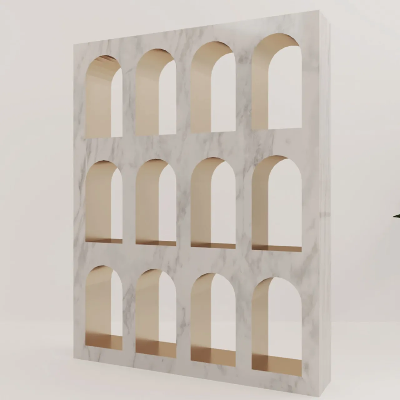 Dimarmo Bookcases<Portici Bookcase in White Carrara Marble by Sissy Daniele