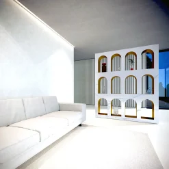 Dimarmo Bookcases<Portici Bookcase in White Carrara Marble by Sissy Daniele