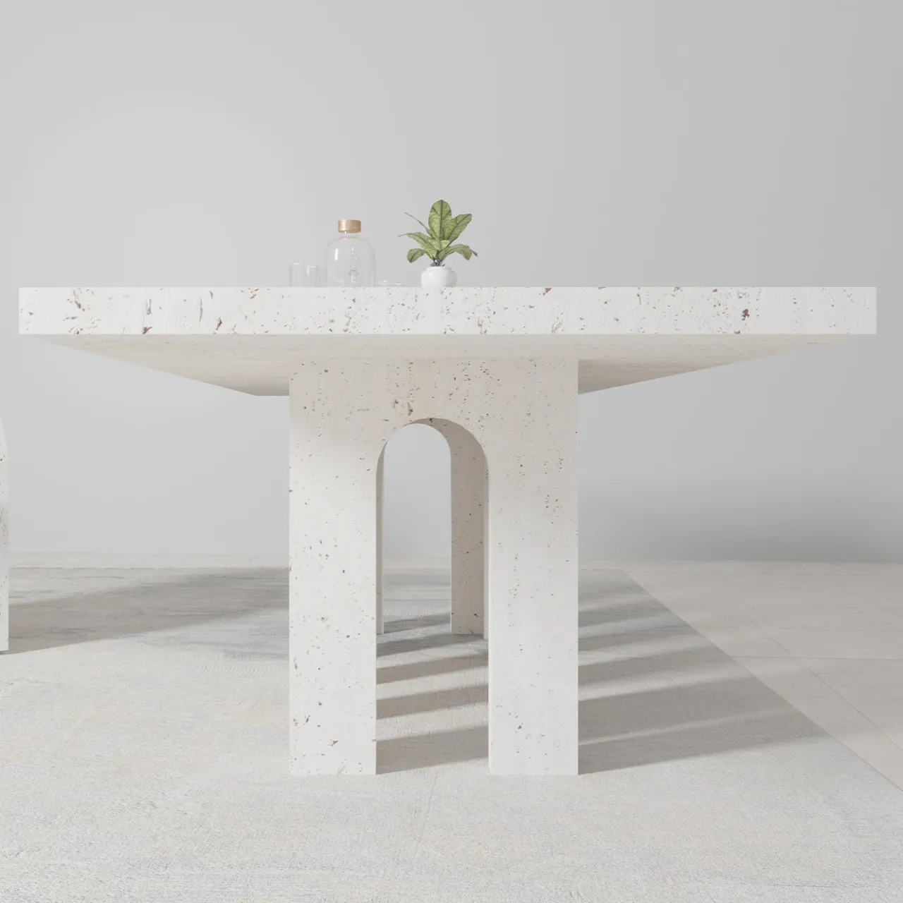 Dimarmo Dining Tables<Portici Travertino Marble Dining Table