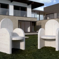 Dimarmo Chairs<Portici Travertino Marble Chair