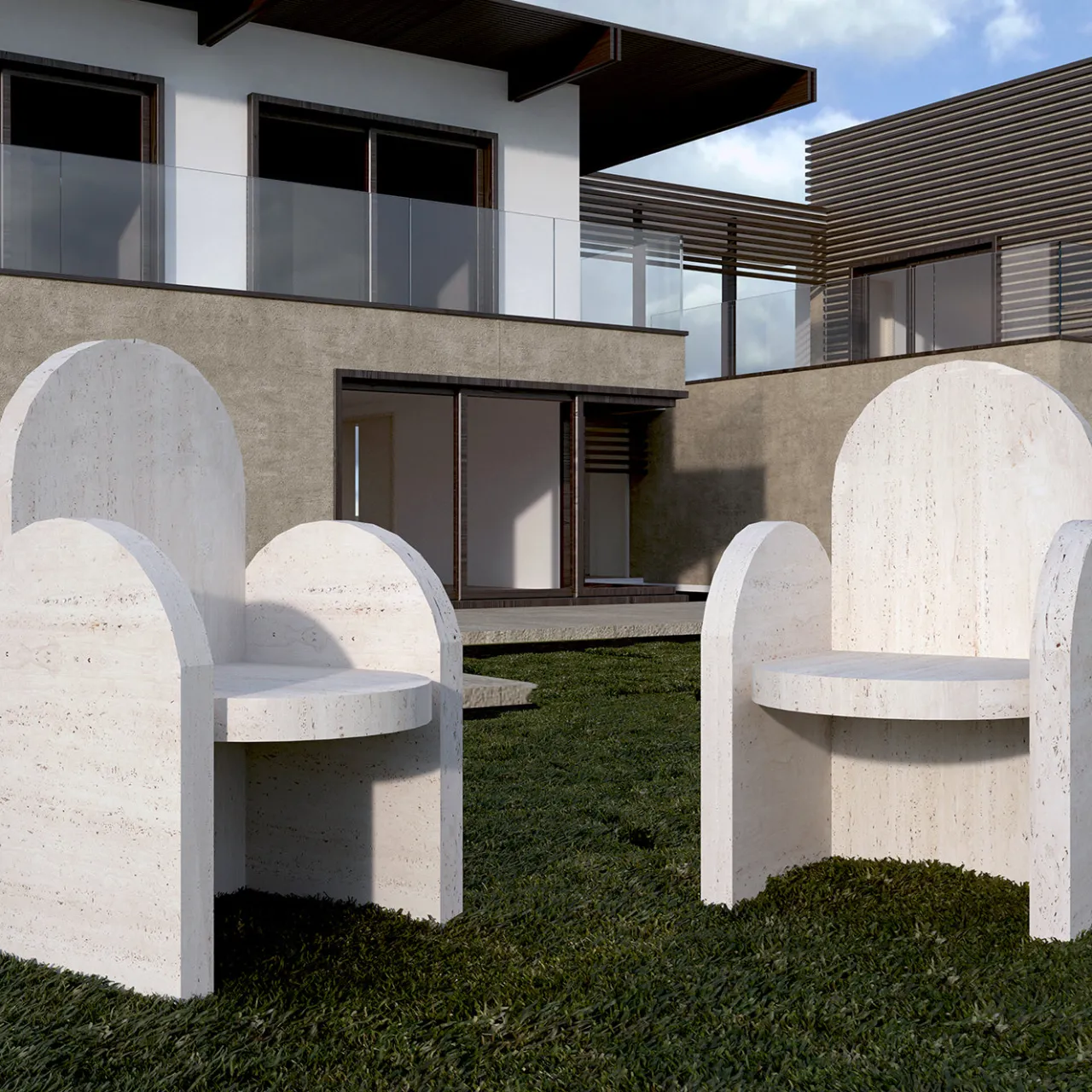 Dimarmo Chairs<Portici Travertino Marble Chair