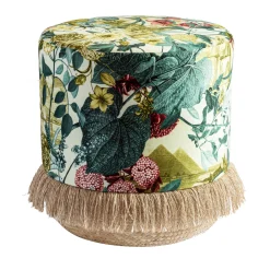 Grand Tour by Vito Nesta Ottomans & Poufs<Pouf Notti d'Oriente with botanical fantasy and basket base