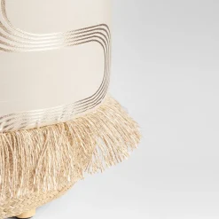 Grand Tour by Vito Nesta Ottomans & Poufs<Pouf Vague Ivory with Rubelli archive fabric and basket base