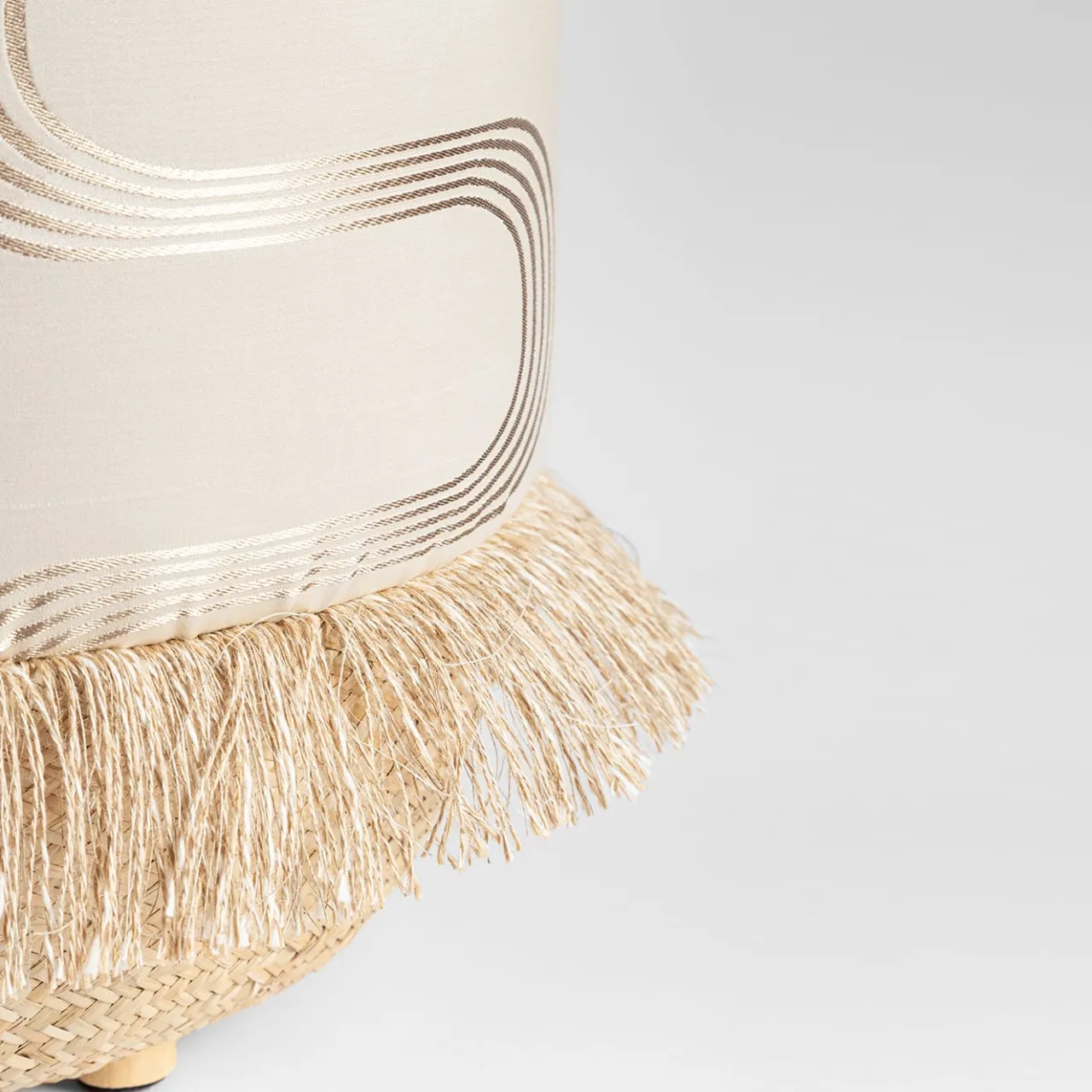 Grand Tour by Vito Nesta Ottomans & Poufs<Pouf Vague Ivory with Rubelli archive fabric and basket base