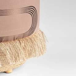 Grand Tour by Vito Nesta Ottomans & Poufs<Pouf Vague Pink with Rubelli archive fabric and basket base
