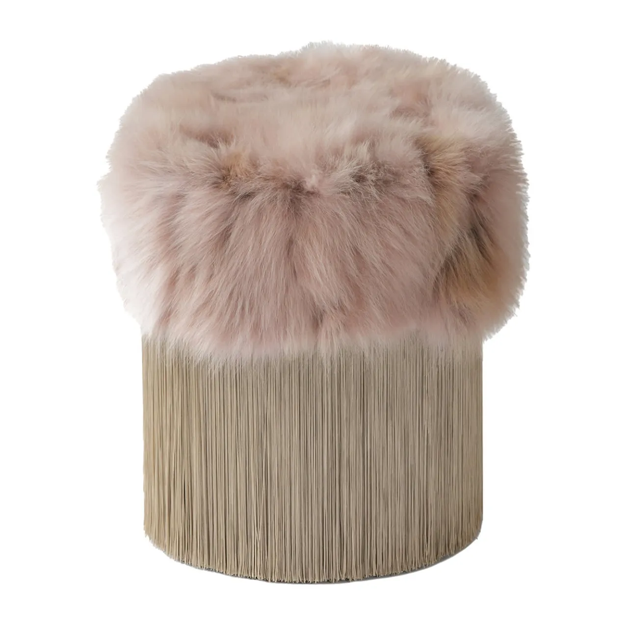Lorenza Bozzoli Couture Ottomans & Poufs<Powder Pink Pouf by Lorenza Bozzoli
