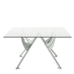 Baleri Italia Dining Tables<President M Polished Aluminum and Glass Dining Table
