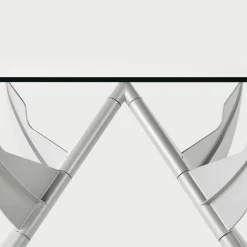 Baleri Italia Dining Tables<President M Polished Aluminum and Glass Dining Table
