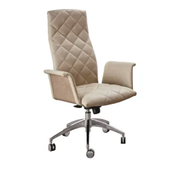 Giorgio Collection Office Chairs<Presidential Beige Leather Office Chair