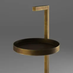 Renzo Serafini Side Tables<Primopiano Brass Side Table with LED Light