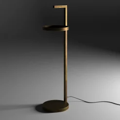 Renzo Serafini Side Tables<Primopiano Brass Side Table with LED Light