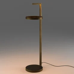 Renzo Serafini Side Tables<Primopiano Brass Side Table with LED Light