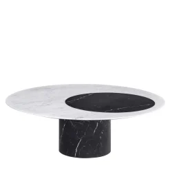 Salvatori Coffee Tables<Proiezioni Round Black and White Marble Coffee Table by Elisa Ossino