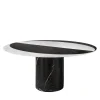 Salvatori Dining Tables<Proiezioni Round Black and White Marble Dining Table #2 by Elisa Ossino
