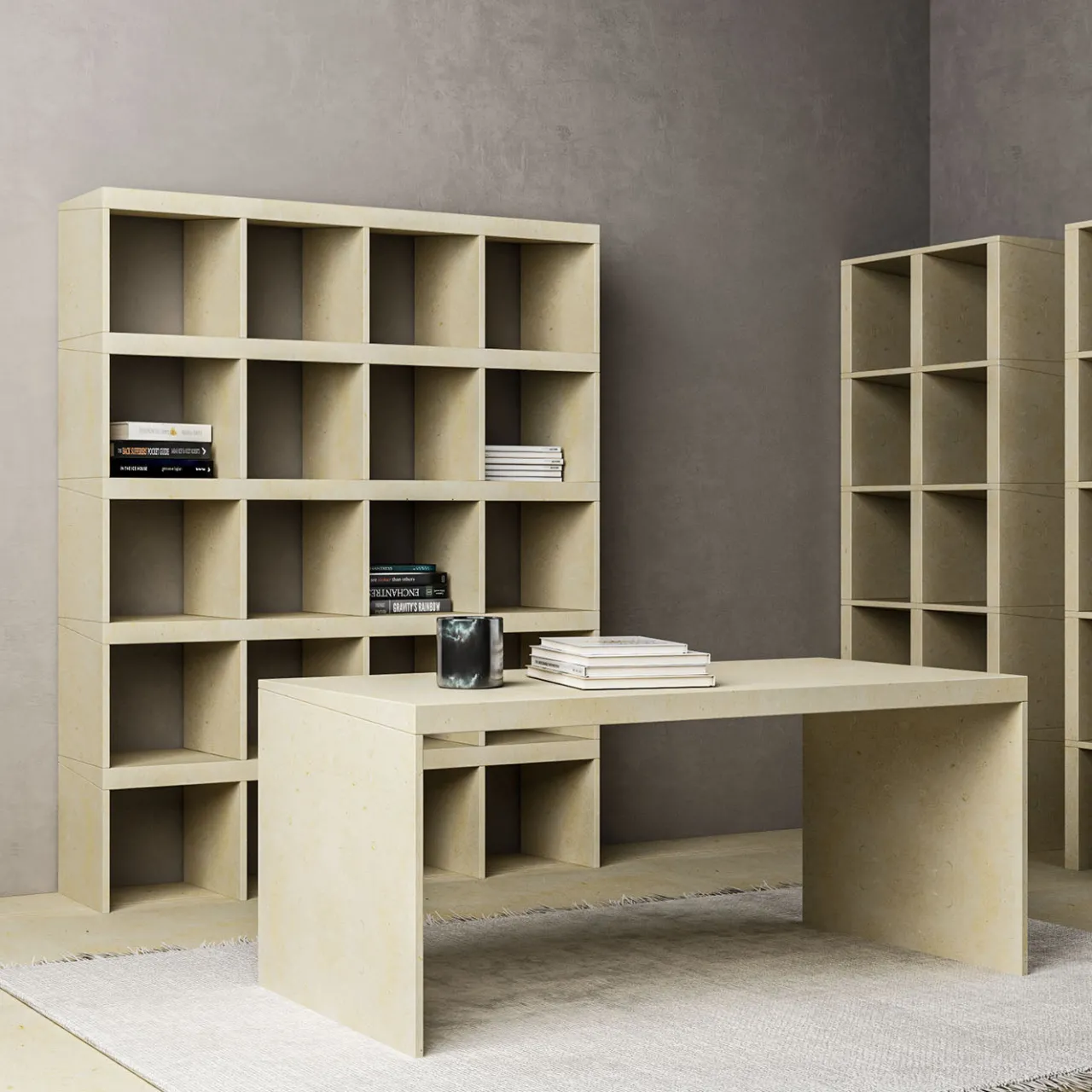 Pimar Limestone Desk & Writing Tables<Prospettive Rectangular Stone Writing Table by Gumdesign