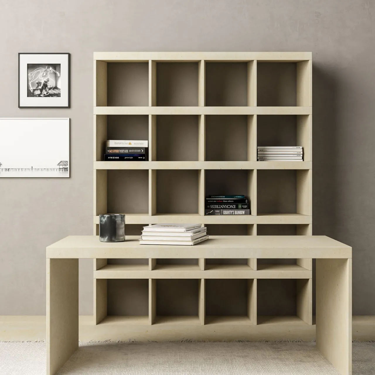 Pimar Limestone Desk & Writing Tables<Prospettive Rectangular Stone Writing Table by Gumdesign