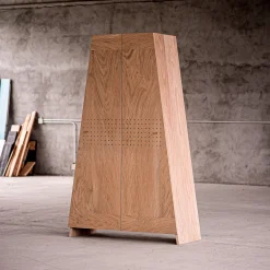 Omar Barbero Cabinets<Protoformi Trapezoid Oak Wood Cabinet