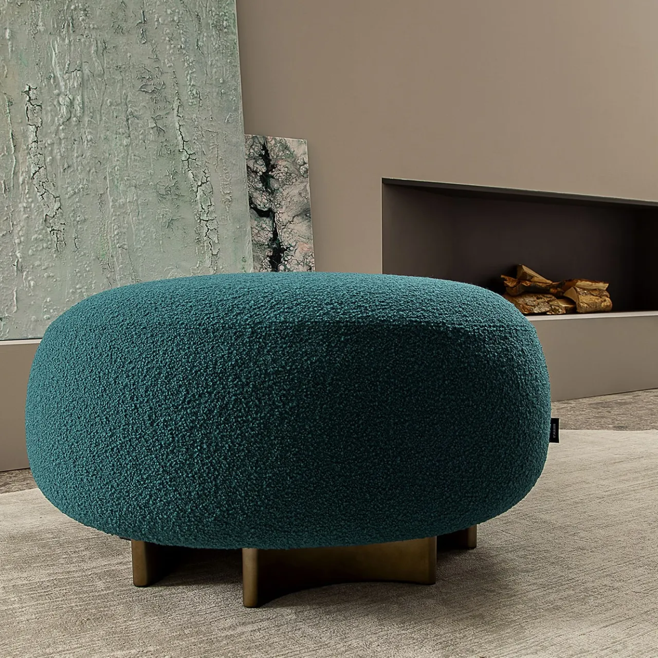 Morica Design Ottomans & Poufs<Punto e Virgola Peacock Blue Pouf