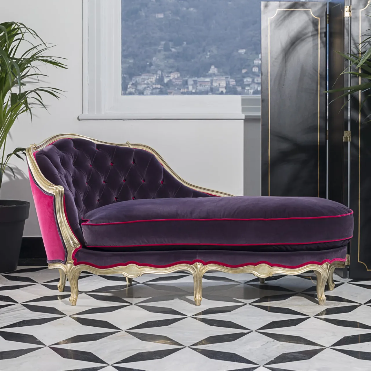 Salda Chaises<Purple Chaise-longue Louis XV