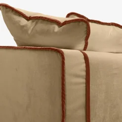Biosofa Sofas<Rafaella Bio Beige & Orange Velvet 3 Seater Sofa