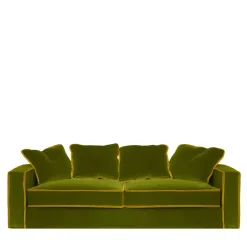 Biosofa Sofas<Rafaella Green & Gold Velvet 3 Seater Sofa