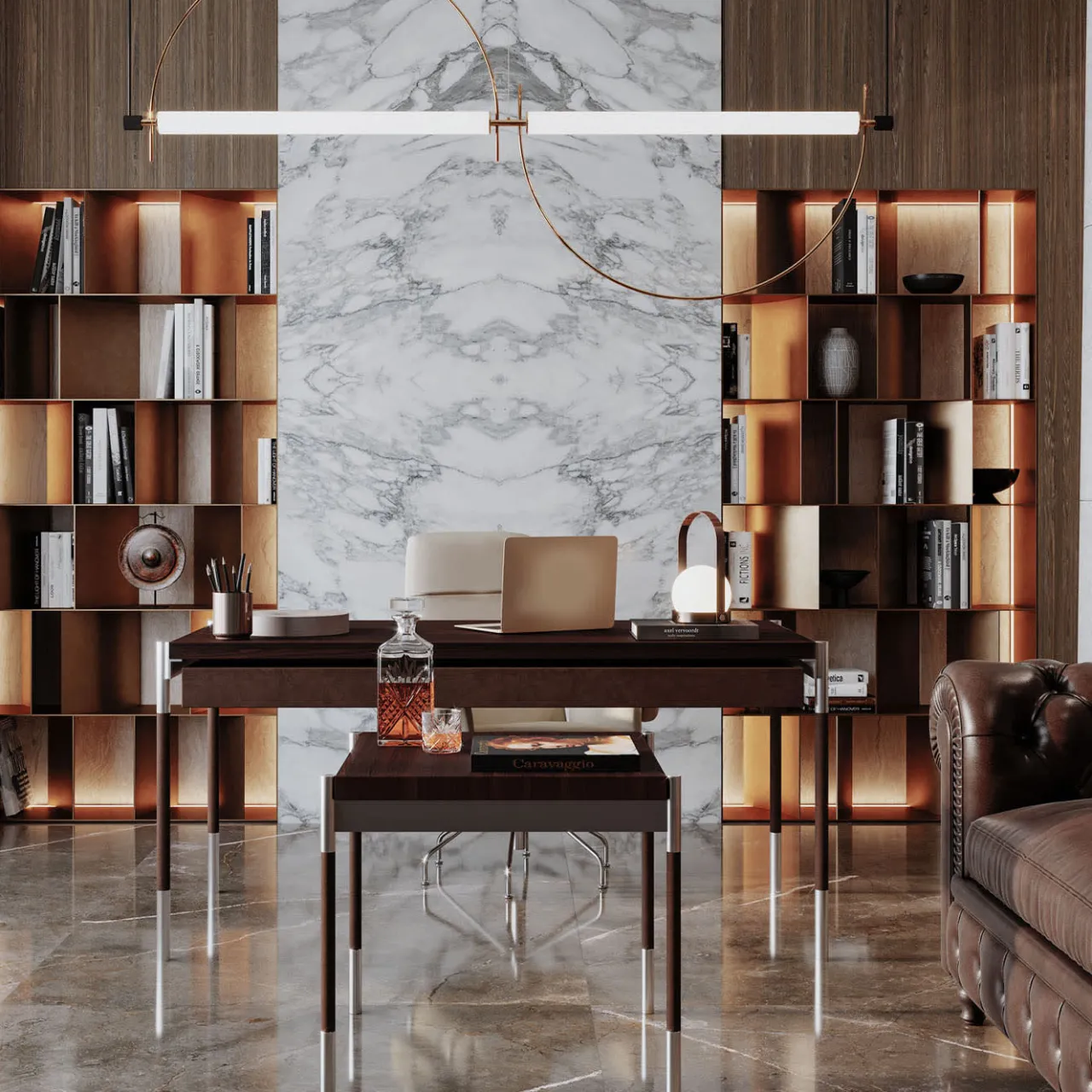 Disegnopiù Desk & Writing Tables<Ragion Olive-Wood Desk by Michael Schoeller