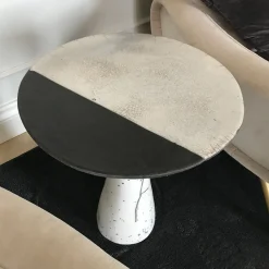 LDB Ceramiche Side Tables<Raku Ceramic Black & White Side Table #2
