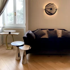 LDB Ceramiche Side Tables<Raku Ceramic Black & White Side Table #2