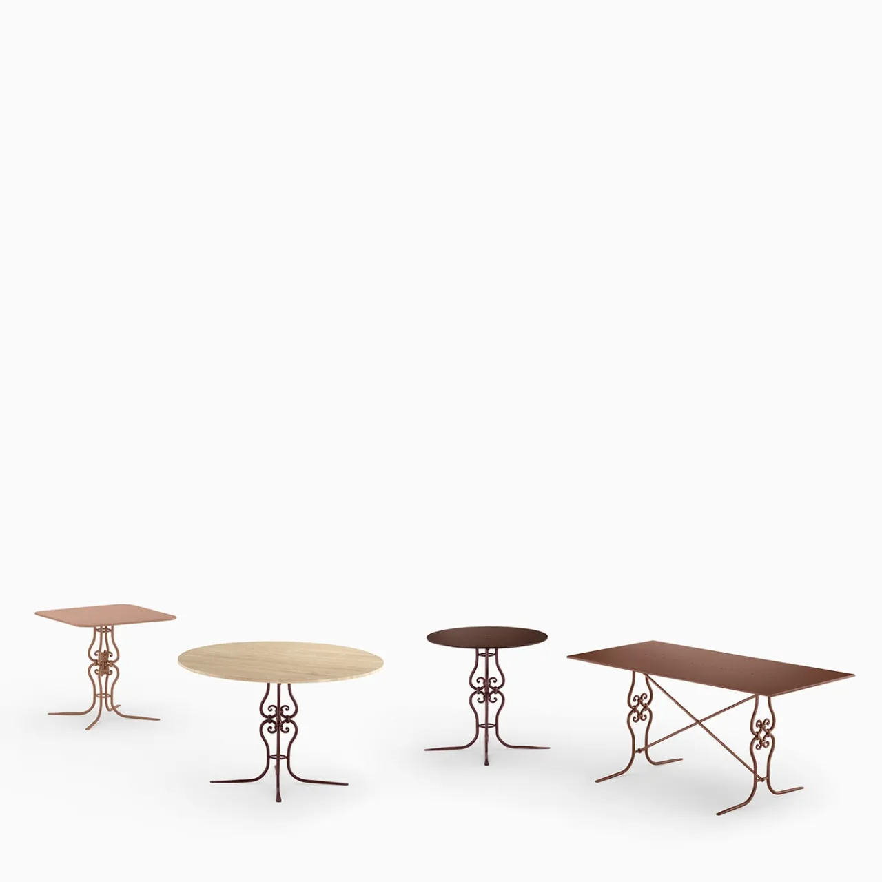 Dante Negro Outdoor Coffee Tables<Ramorama Wrought Iron Square Light-Brown Table