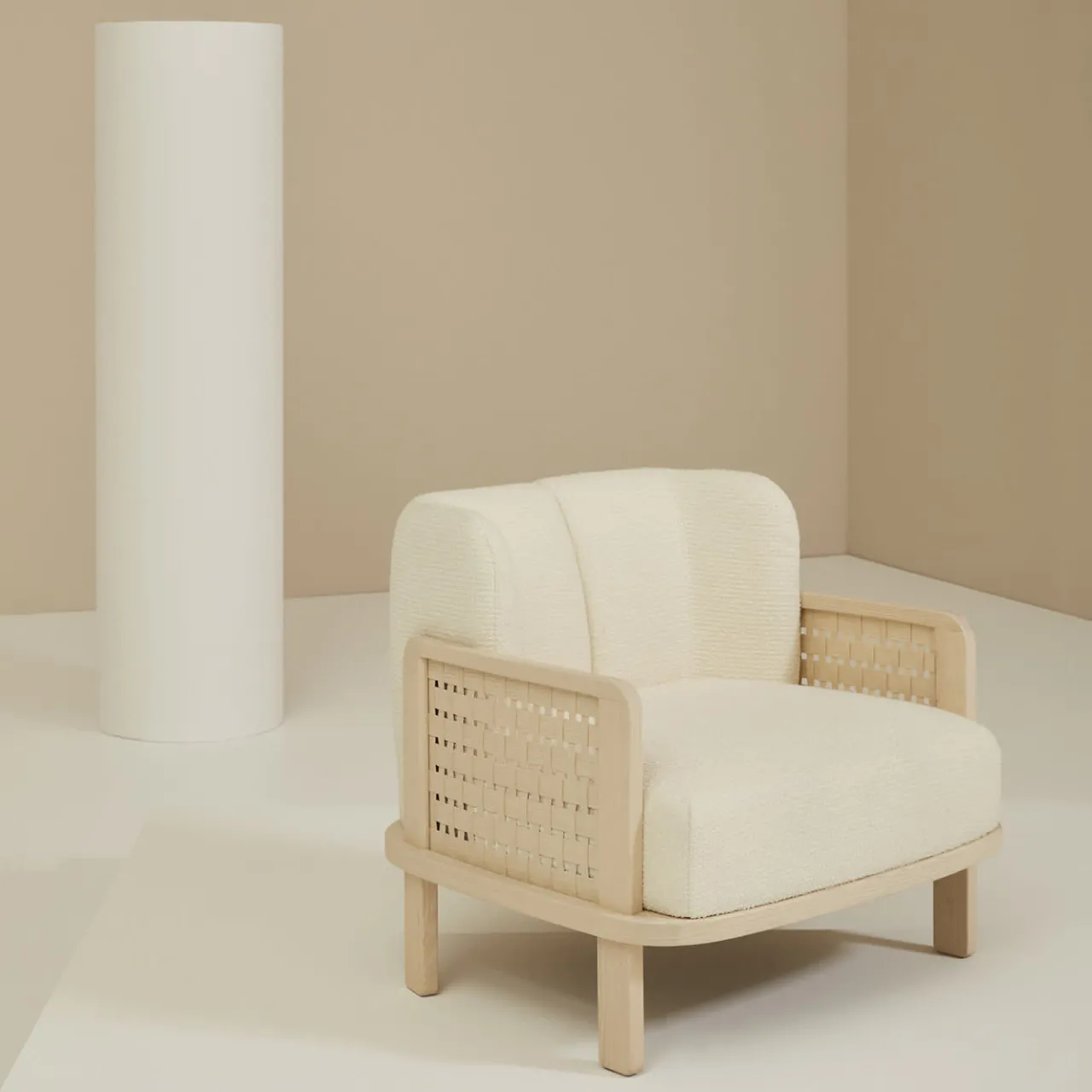 Billiani 1911 Armchairs<Raquette 180 Beige Armchair by Cristina Celestino