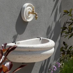 Veltha Outdoor Stone Design Other Outdoor Furniture<Rasna beige travertine stone outdoor basin