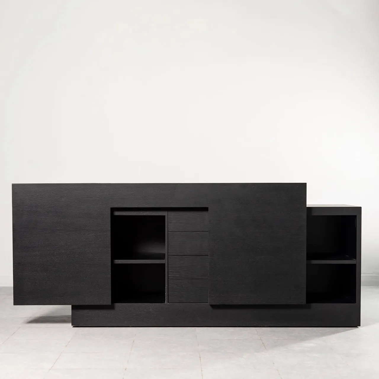 Paolo Pallucco Sideboards Buffets<Rastrero Black Lacquered Oak Sideboard