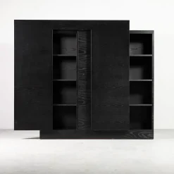 Paolo Pallucco Cabinets<Rastrero Black Lacquered Oak Cabinet