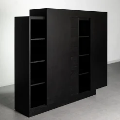Paolo Pallucco Cabinets<Rastrero Black Lacquered Oak Cabinet