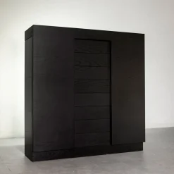 Paolo Pallucco Cabinets<Rastrero Black Lacquered Oak Cabinet