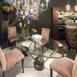 VGnewtrend Dining Tables<Rays Glass Top Dining Table