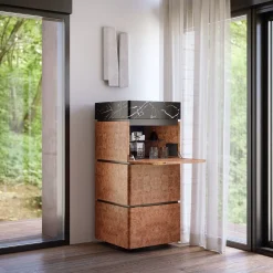 Ultramobili Bar Cabinets<RC Wood Burl Bar Cabinet