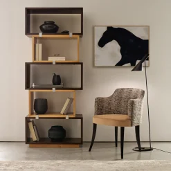 LCI_DECORA Bookcases<Rectangular Brown Beech Wood Bookcase