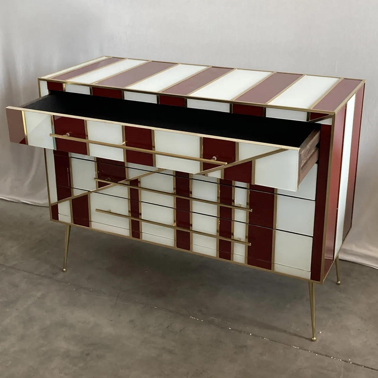 Luca Polato Dressers<Red and White Dresser