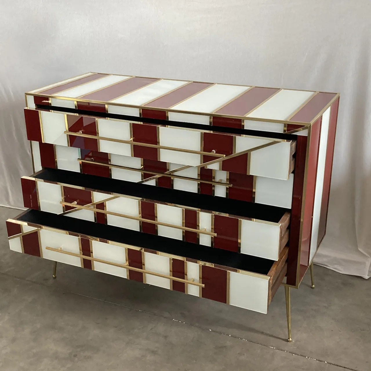 Luca Polato Dressers<Red and White Dresser