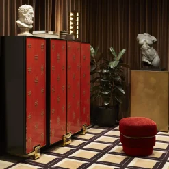 CG Capelletti Bar Cabinets<Red Bolivar Wood Bar Cabinet