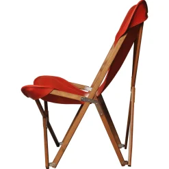 Dario Alfonsi Lounge Chairs<Red Leather Tripolina chair
