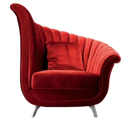 Ros Italia Interiors Armchairs<Red Velvet Shell Armchair