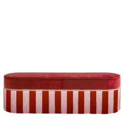 Lorenza Bozzoli Couture Benches<red velvet with two-tone fringes bench